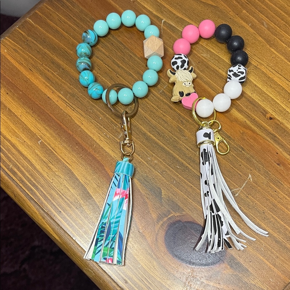 Beaded Key Chains with Tassels